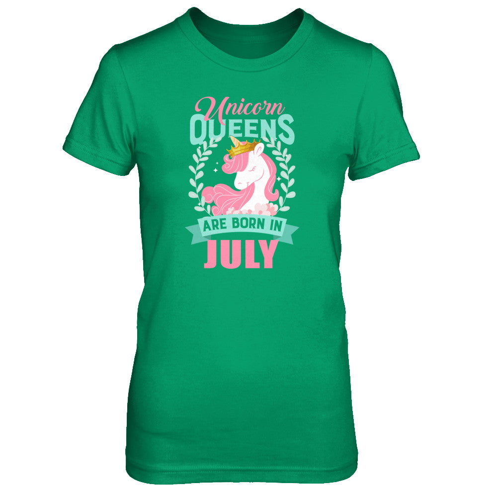 Unicorn Queens Are Born In July Birthday Gift T-Shirt & Tank Top | Teecentury.com