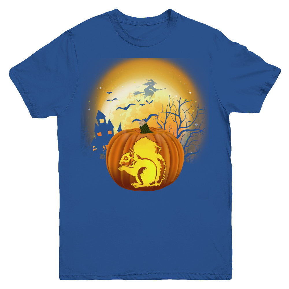 Pumpkin Squirrel Halloween Human Costume Youth Youth Shirt | Teecentury.com