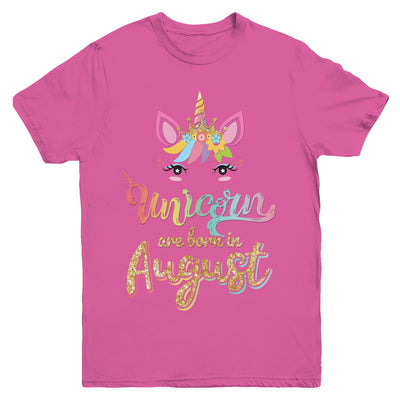 Cute Unicorns Are Born In August Birthday Gift Youth Youth Shirt | Teecentury.com