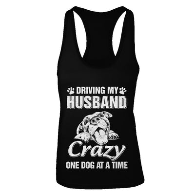 Driving My Husband Crazy One Dog At A Time Car Wife Gift T-Shirt & Tank Top | Teecentury.com