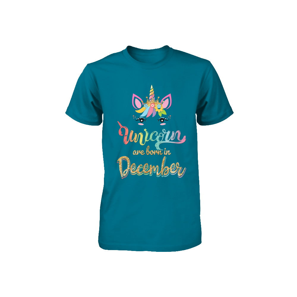 Cute Unicorns Are Born In December Birthday Gift Youth Youth Shirt | Teecentury.com