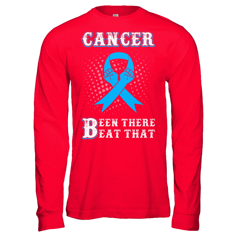 Prostate Cancer Been There Beat That Blue Awareness Ribbon T-Shirt & Hoodie | Teecentury.com