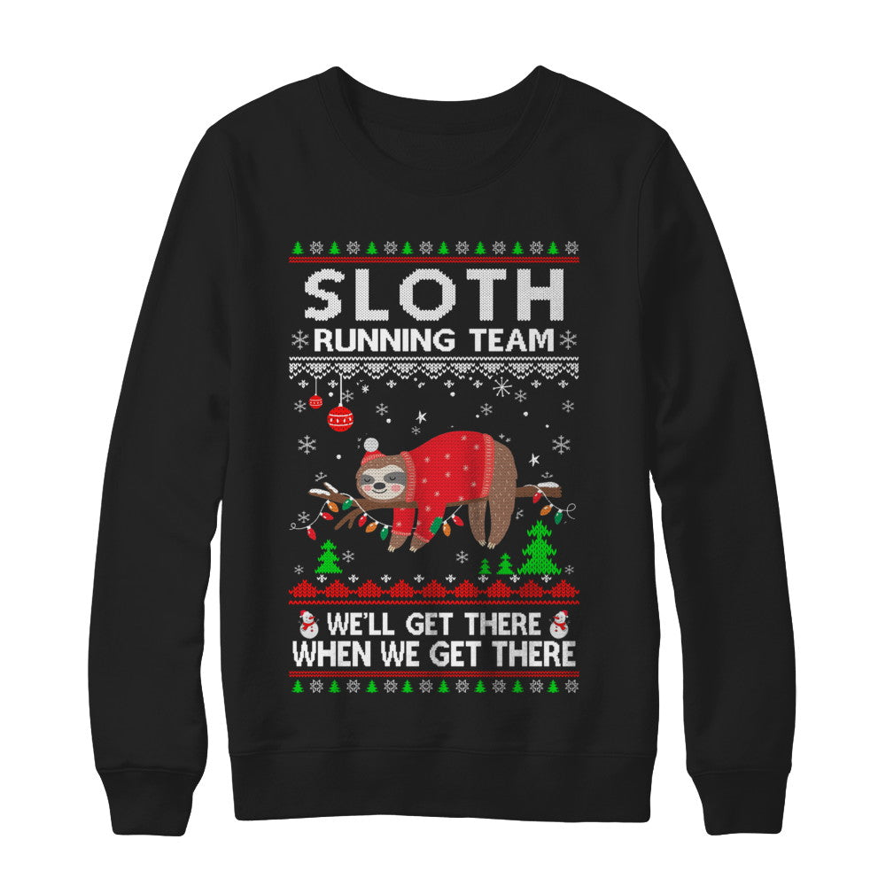 Funny Sloth Running Team Ugly Christmas Sweater Gift T-Shirt & Sweatshirt | Teecentury.com