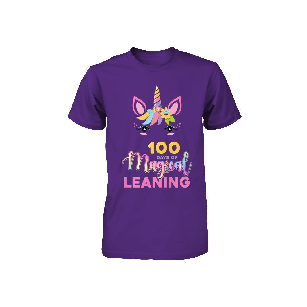 100 Days Of Magical Leaning School Unicorn Girl Gift Youth Youth Shirt | Teecentury.com