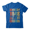 Vintage Retro January 1948 Birth Of Legends 74th Birthday T-Shirt & Hoodie | Teecentury.com