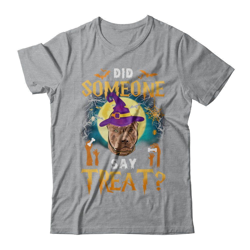 Did Someone Say Treat Pitbull Halloween Costume T-Shirt & Hoodie | Teecentury.com