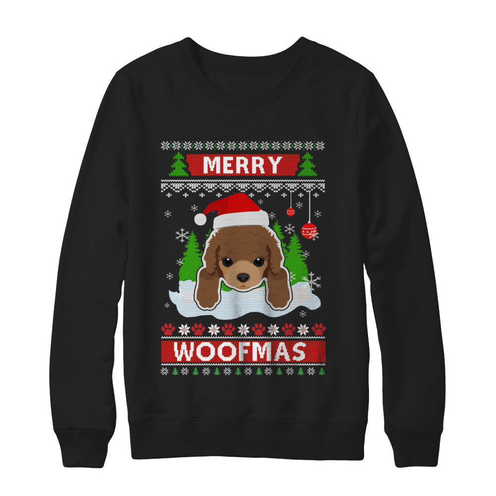 Poodle Merry Woofmas Ugly Christmas Sweater T-Shirt & Sweatshirt | Teecentury.com
