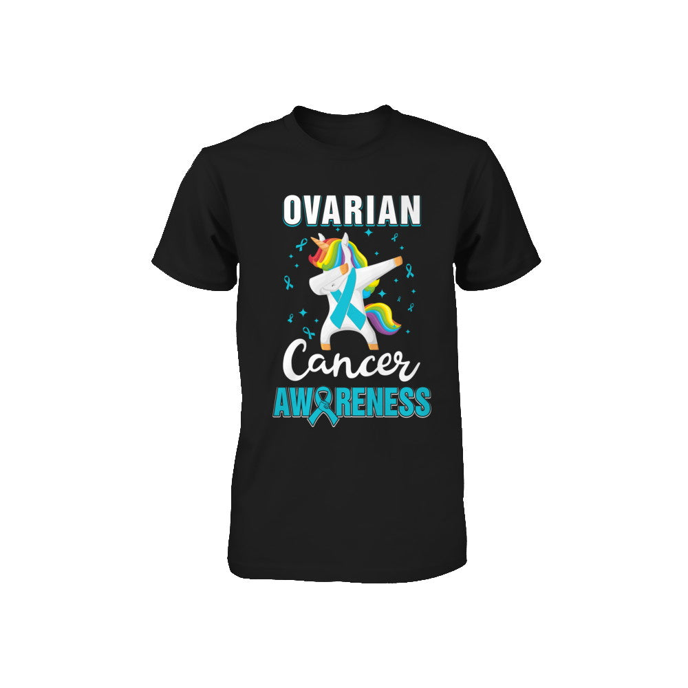 Inspirational Ovarian Cancer Awareness Unicorn Support Youth Youth Shirt | Teecentury.com