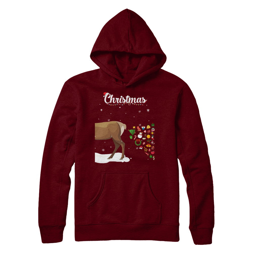 Reindeer Christmas Hoodie – Funny Novelty Hoody For Men/Women, Unisex S-5XL