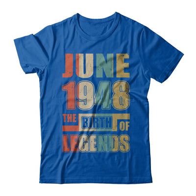 Vintage Retro June 1948 Birth Of Legends 74th Birthday T-Shirt & Hoodie | Teecentury.com