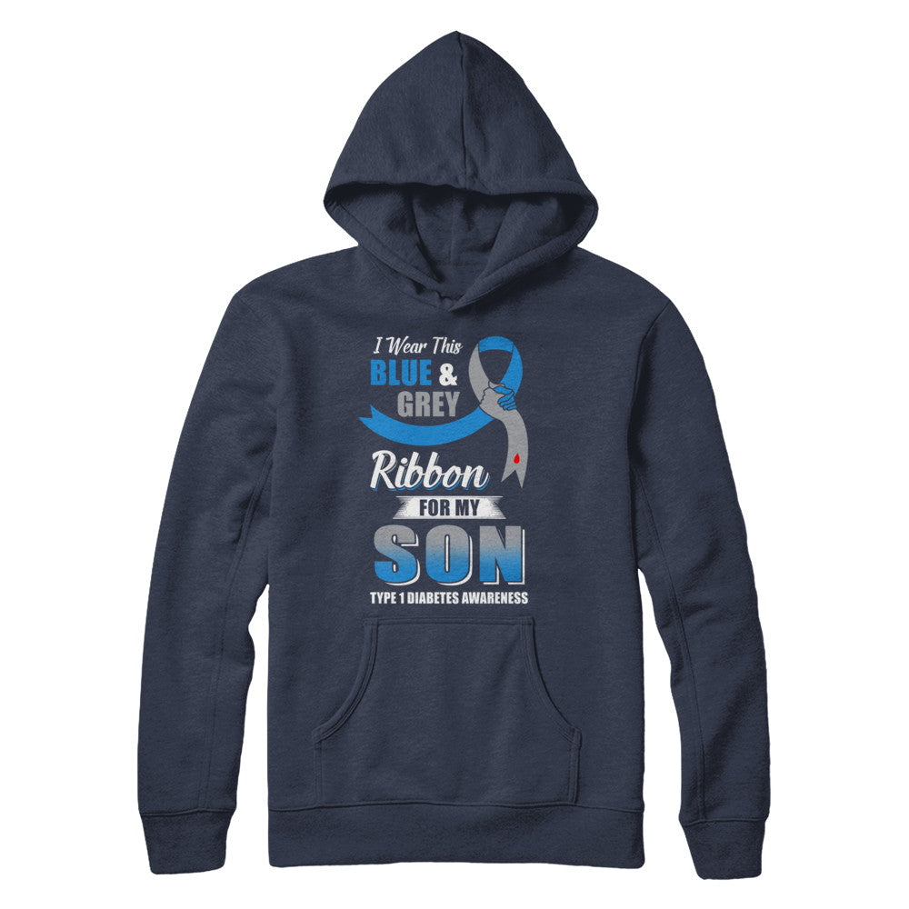 I Wear Blue And Gray For My Son Diabetes Awareness T-Shirt & Hoodie | Teecentury.com