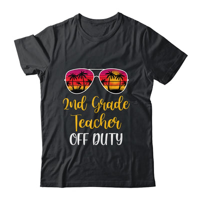 2nd Grade Teacher Off Duty Sunglasses Beach Sunset T-Shirt & Tank Top | Teecentury.com