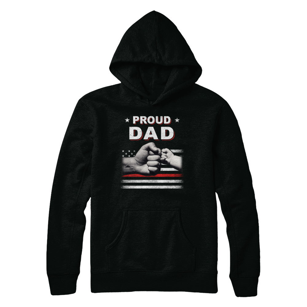 Proud Dad Fireman Firefighter Thin Red Line Flag Fathers Day T-Shirt & Hoodie | Teecentury.com