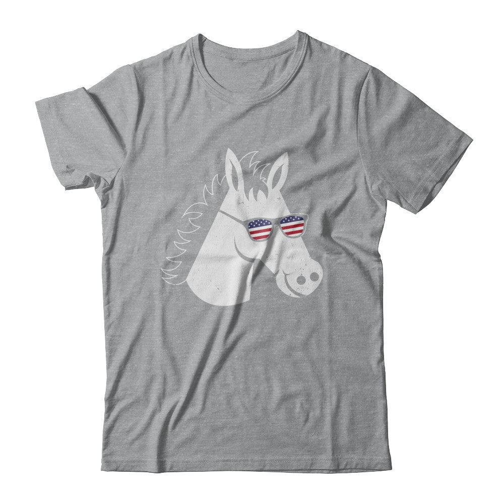 July 4Th Patriotic USA American Flag With Horse T-Shirt & Hoodie | Teecentury.com
