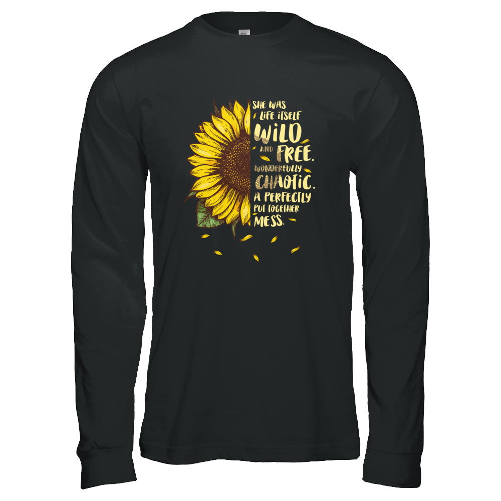 She Was Life Itself Wild And Free Vintage Sunflower T-Shirt & Tank Top | Teecentury.com