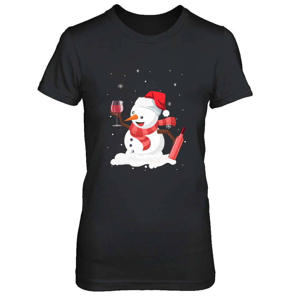 Snowman Wine Drinking Wine Lovers Christmas Gift T-Shirt & Sweatshirt | Teecentury.com