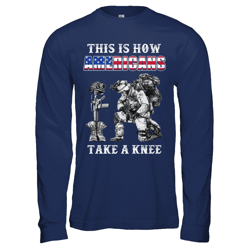 Veteran This Is How Americans Take A Kneel T-Shirt & Hoodie | Teecentury.com