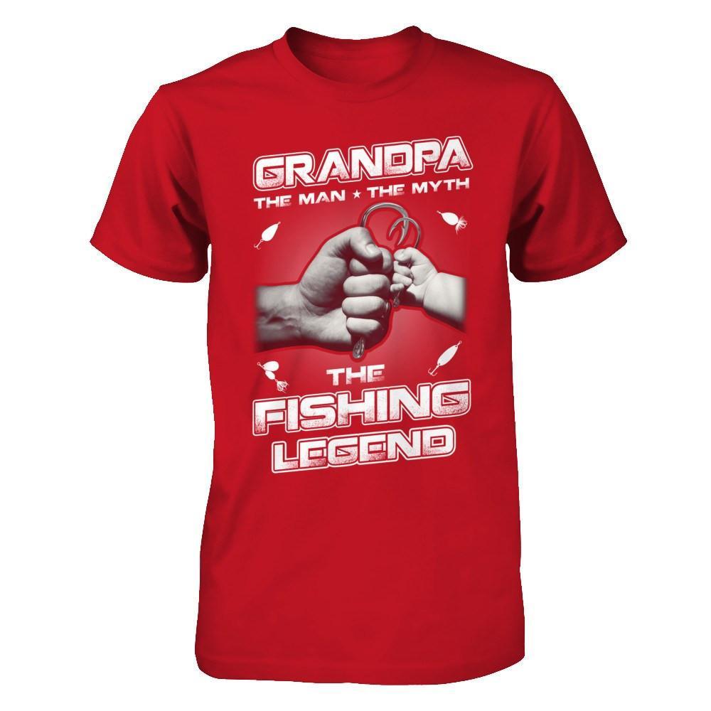 Grandpa The Man The Myth The Fishing Legend T-Shirt & Hoodie | Teecentury.com