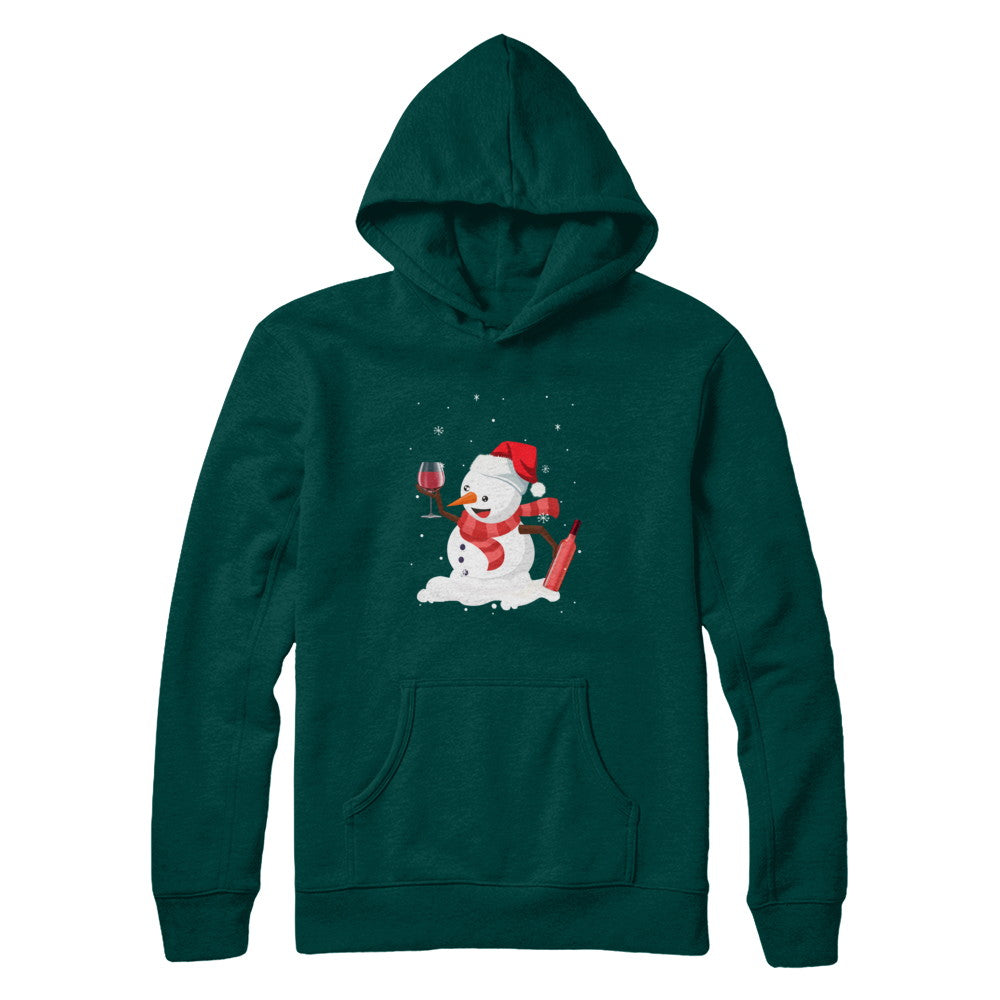 Snowman Wine Drinking Wine Lovers Christmas Gift T-Shirt & Sweatshirt | Teecentury.com