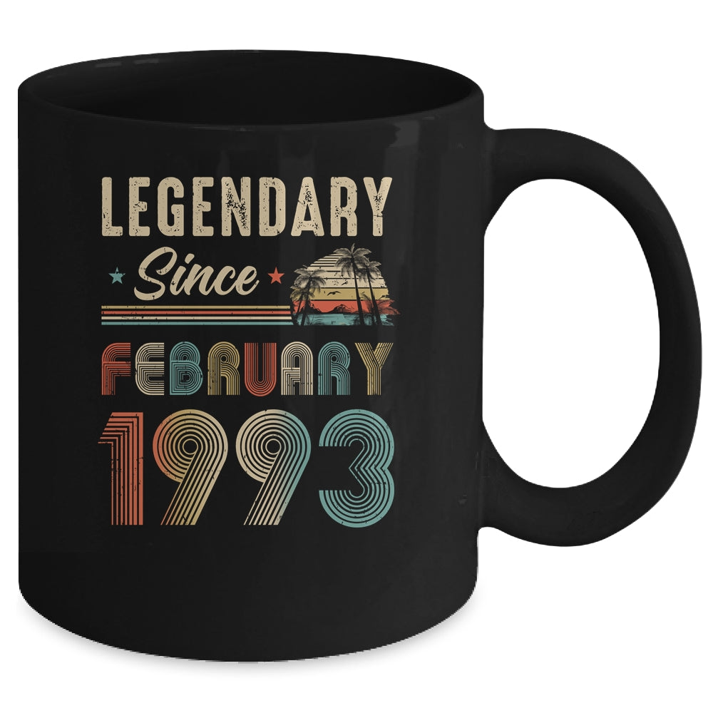 30 Years Old Legendary Since February 1993 30th Birthday Mug | teecentury
