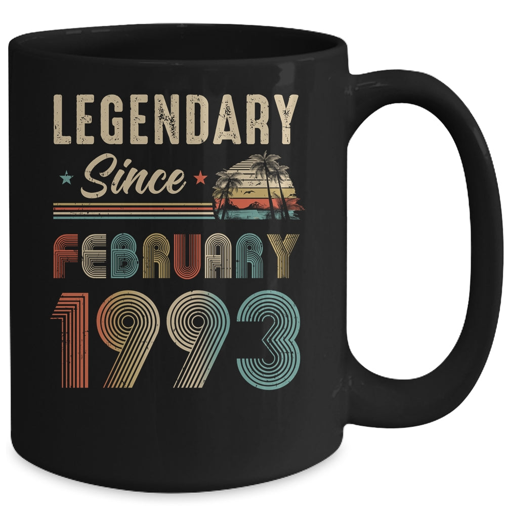 30 Years Old Legendary Since February 1993 30th Birthday Mug | teecentury
