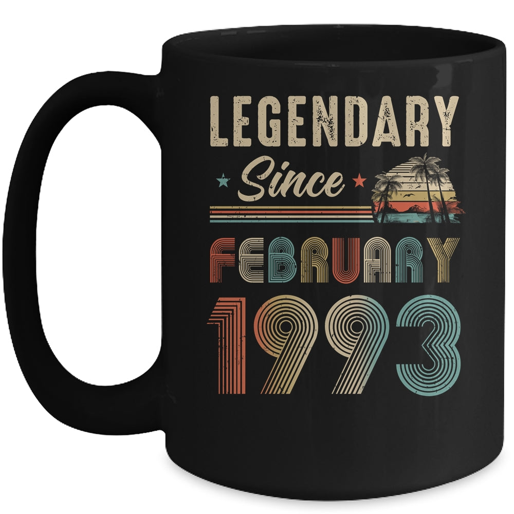 30 Years Old Legendary Since February 1993 30th Birthday Mug | teecentury