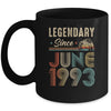 30 Years Old Legendary Since June 1993 30th Birthday Mug | teecentury