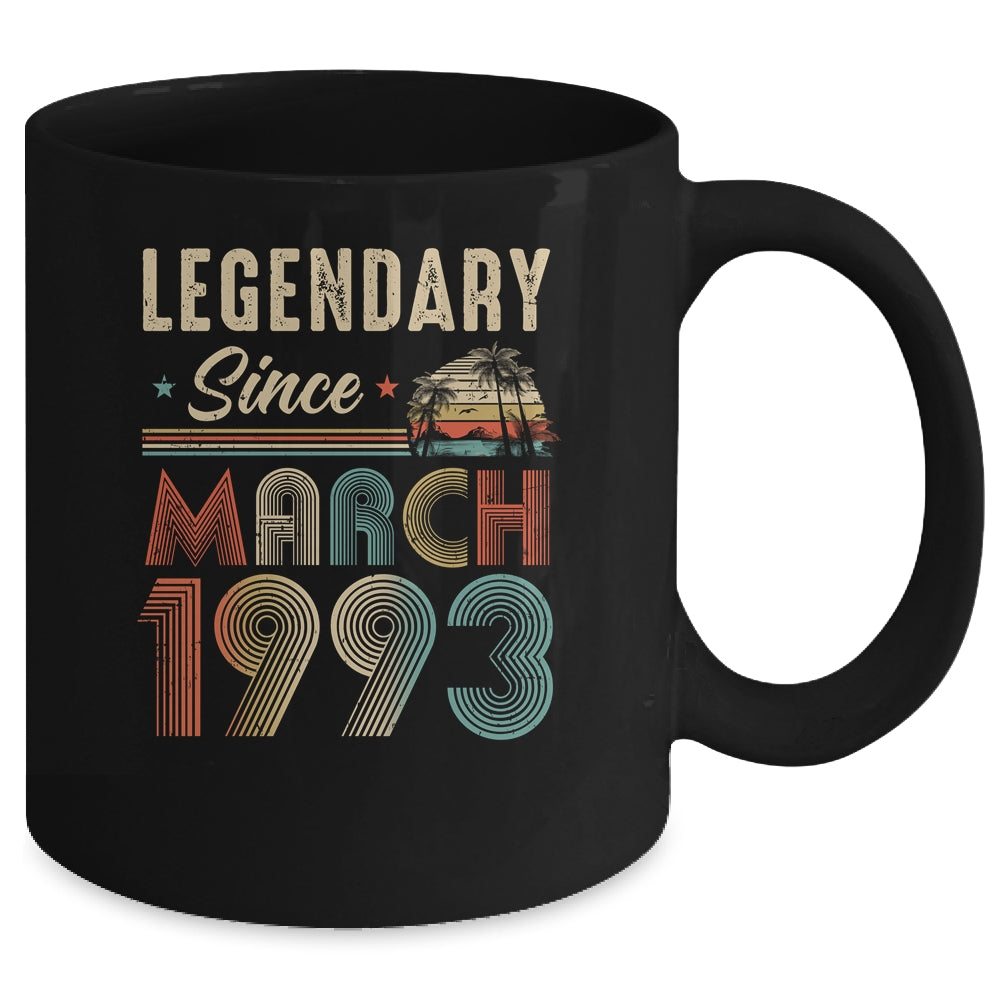 30 Years Old Legendary Since March 1993 30th Birthday Mug | teecentury