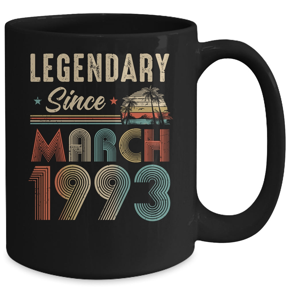 30 Years Old Legendary Since March 1993 30th Birthday Mug | teecentury