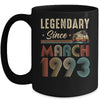 30 Years Old Legendary Since March 1993 30th Birthday Mug | teecentury