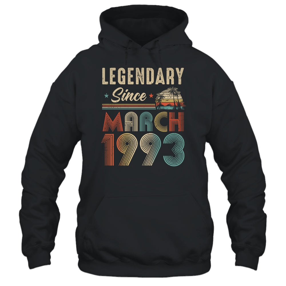 30 Years Old Legendary Since March 1993 30th Birthday Shirt & Hoodie | teecentury