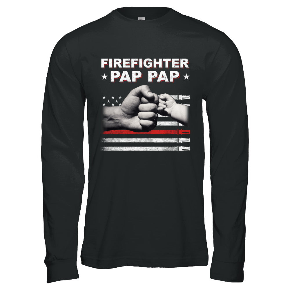 Firefighter Fireman Pap Pap American Flag Fathers Day T-Shirt & Hoodie | Teecentury.com