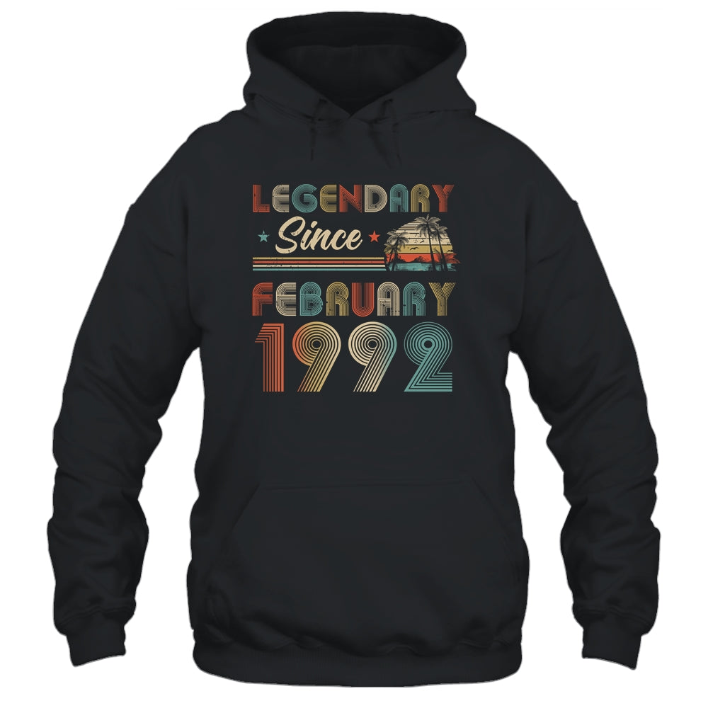 30th Birthday 30 Years Old Legendary Since February 1992 T-Shirt & Hoodie | Teecentury.com