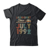 30th Birthday 30 Years Old Legendary Since July 1992 T-Shirt & Hoodie | Teecentury.com