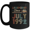 30th Birthday 30 Years Old Legendary Since July 1992 Mug Coffee Mug | Teecentury.com