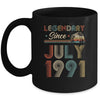 31th Birthday Gift 31 Years Old Legendary Since July 1991 Mug Coffee Mug | Teecentury.com