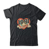 31th Birthday Gifts Classic Retro Heart Vintage 1991 T-Shirt & Tank Top | Teecentury.com