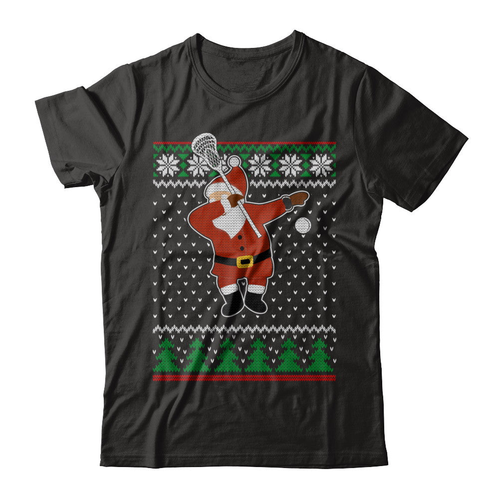 Dabbing Santa Lacrosse Ugly Sweater Christmas T-Shirt & Sweatshirt | Teecentury.com