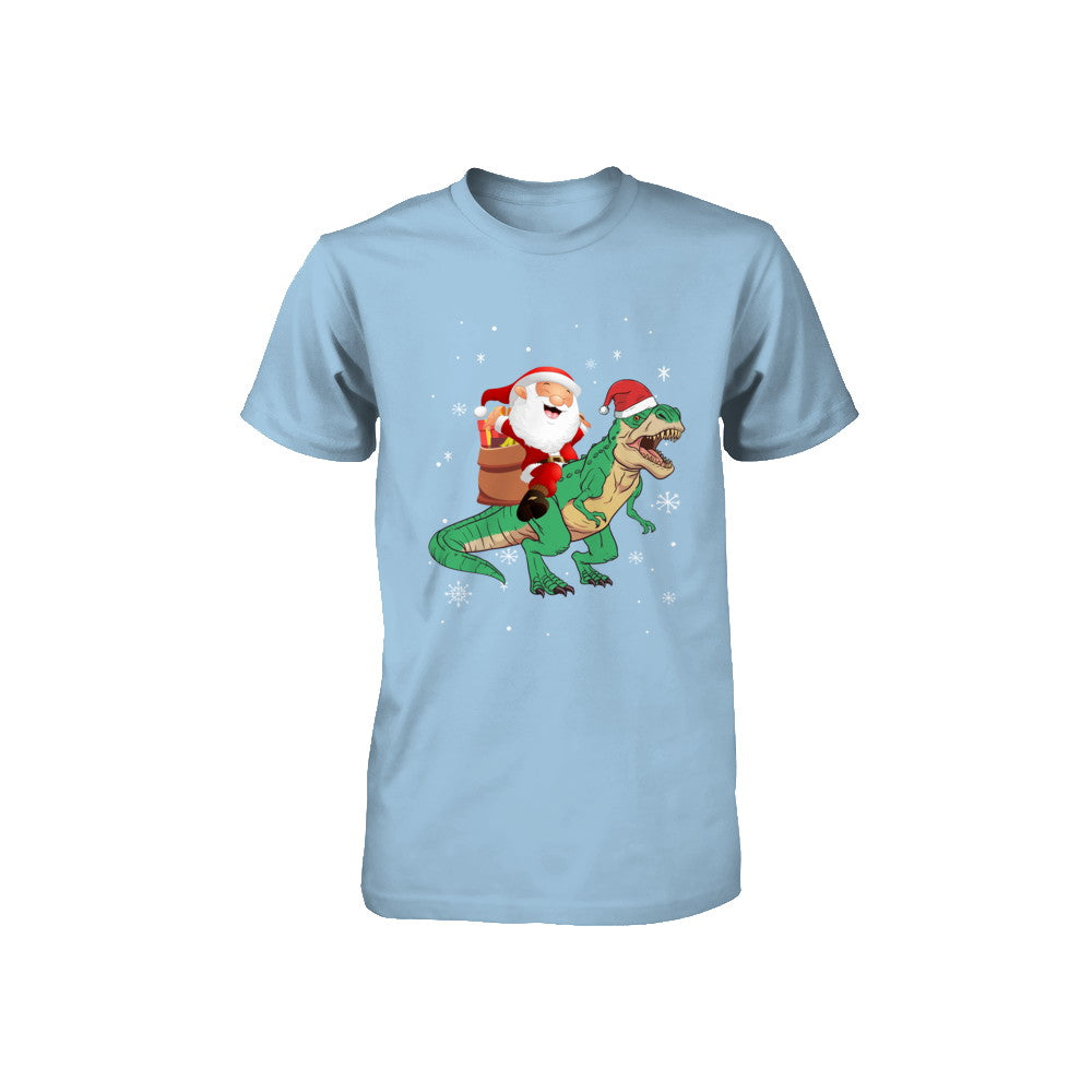 Christmas Santa Kids Dinosaur T-Rex For Boys Kids Youth Youth Shirt | Teecentury.com