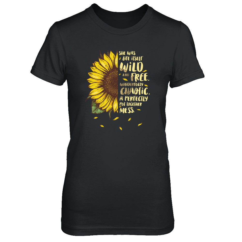 She Was Life Itself Wild And Free Vintage Sunflower T-Shirt & Tank Top | Teecentury.com