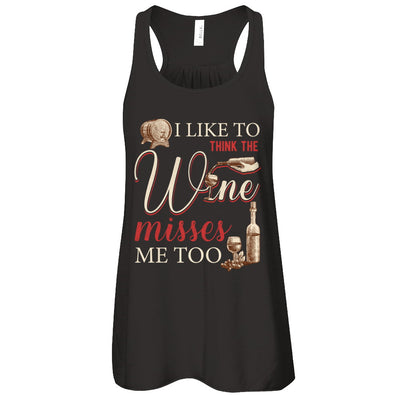 I Like To Think The Wine Misses Me Too Funny Pregnant T-Shirt & Tank Top | Teecentury.com