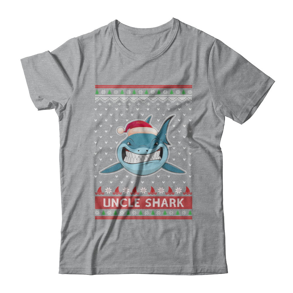 Santa Hat Uncle Shark Ugly Christmas Sweater T-Shirt & Sweatshirt | Teecentury.com