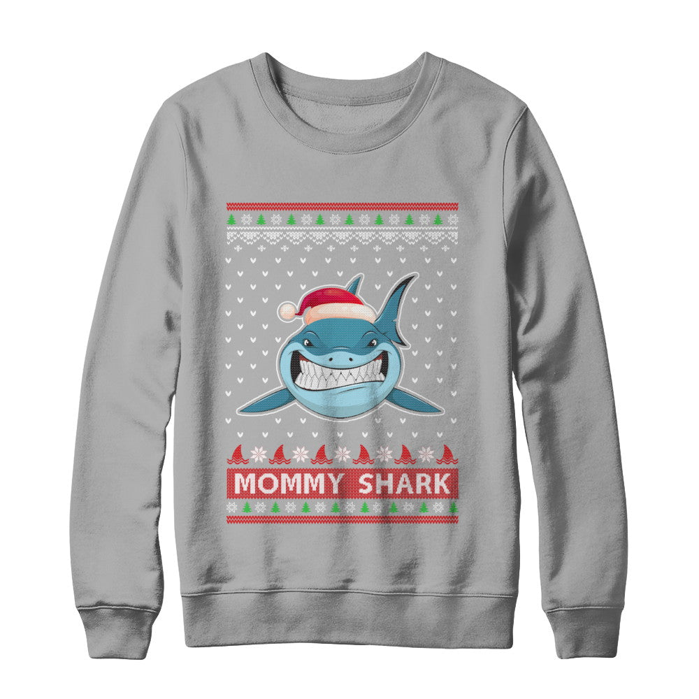 Santa Hat Mommy Shark Ugly Christmas Sweater T-Shirt & Sweatshirt | Teecentury.com