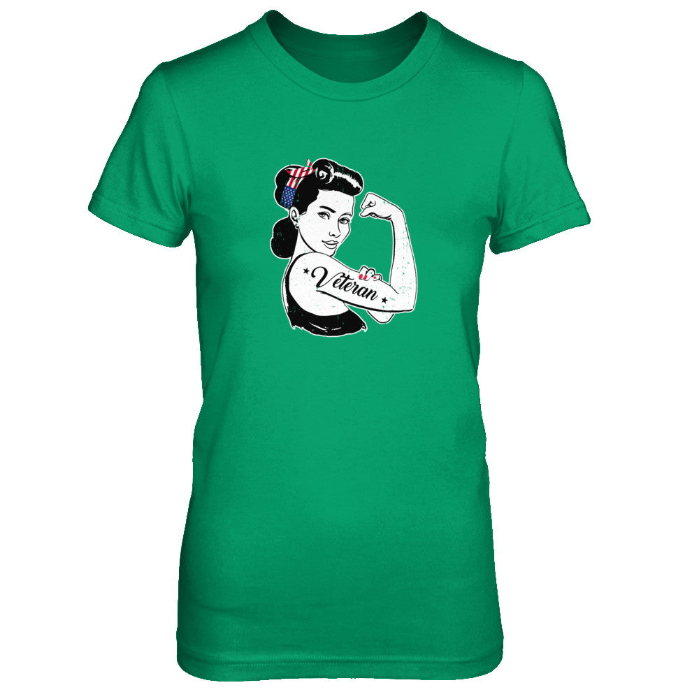 Woman Veteran Strong Girl America 4Th July T-Shirt & Tank Top | Teecentury.com