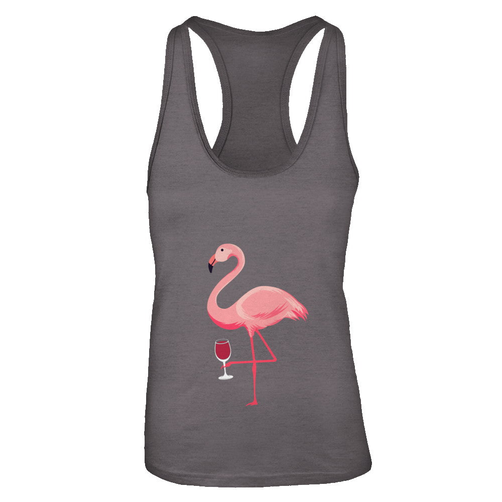 Wine Lover's Pink Flamingo Fun Party Wine T-Shirt & Tank Top | Teecentury.com