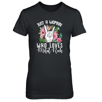 Just A Woman Who Loves Metal Rock T-Shirt & Tank Top | Teecentury.com