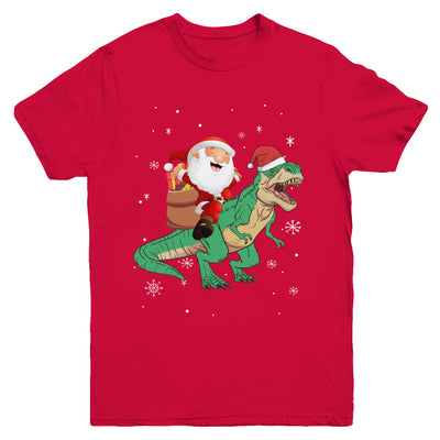 Christmas Santa Kids Dinosaur T-Rex For Boys Kids Youth Youth Shirt | Teecentury.com