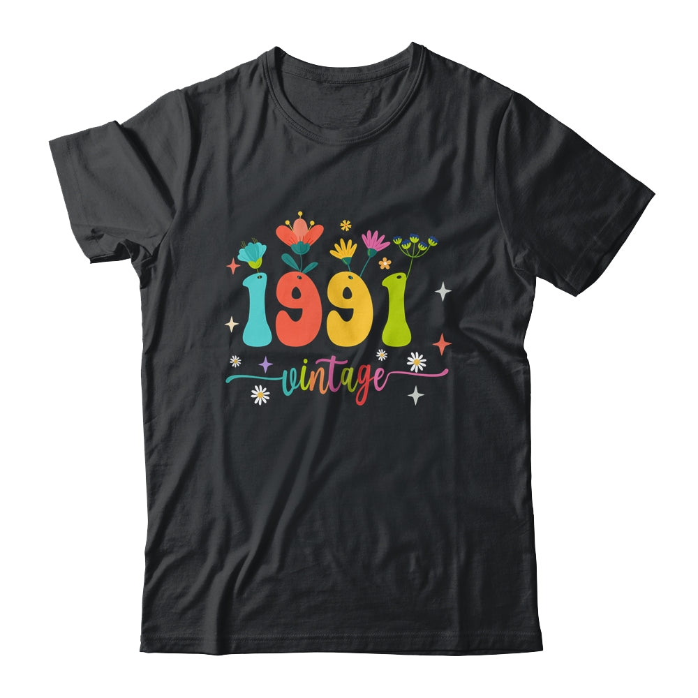 32 Years Old Vintage 1991 32nd Birthday Tee Wildflower Shirt & Tank Top | teecentury