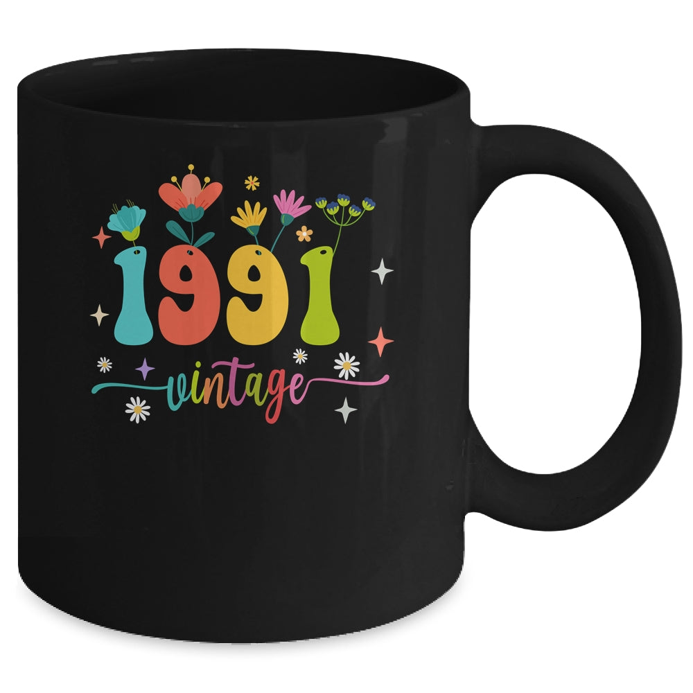 32 Years Old Vintage 1991 32nd Birthday Tee Wildflower Mug | teecentury