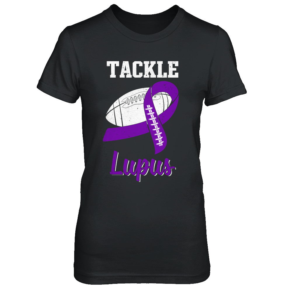 Football Survivor Tackle Purple Lupus Awareness T-Shirt & Hoodie | Teecentury.com